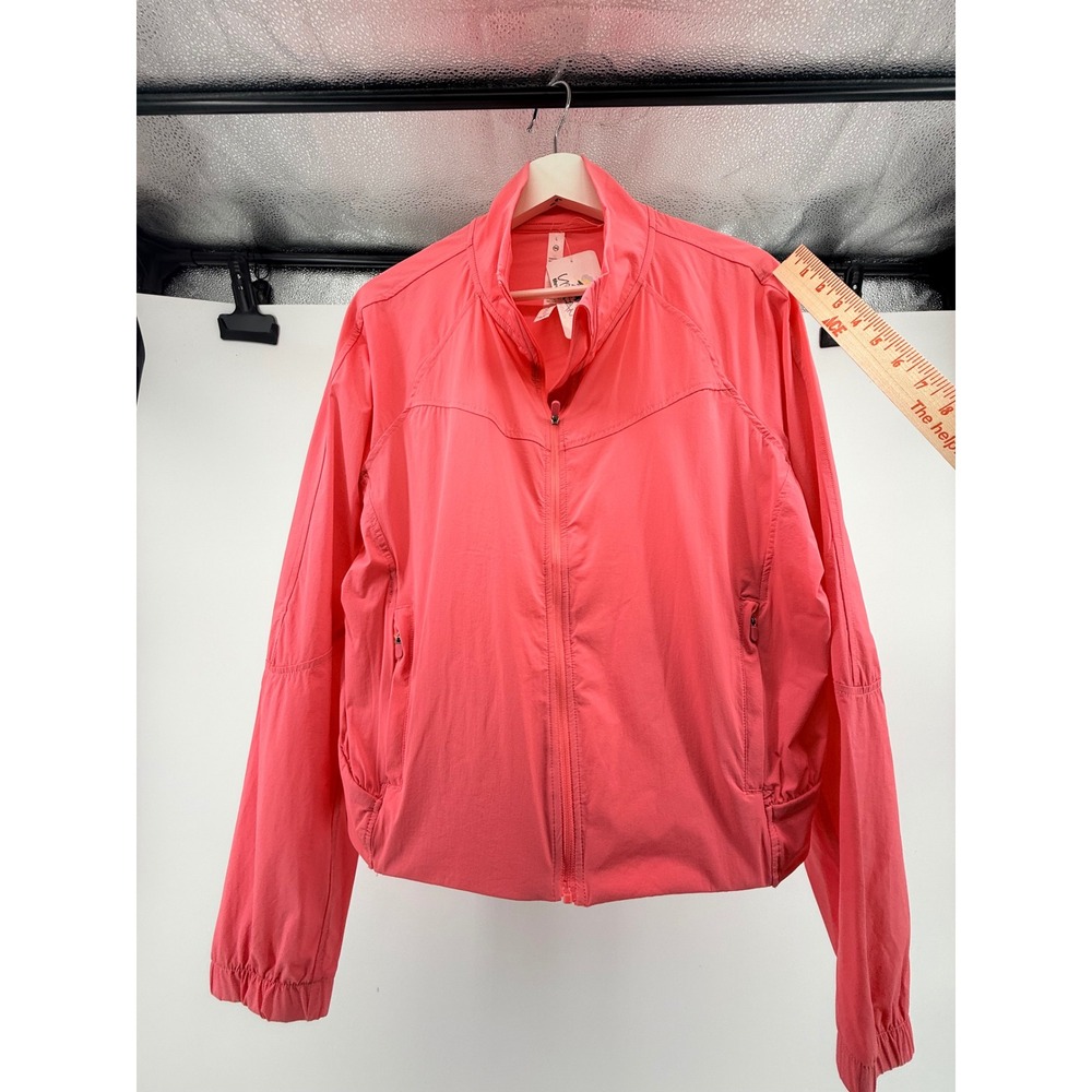 Threadz by RB Womens Coral Pink Full Zip Lightweight Active Jacket Size L